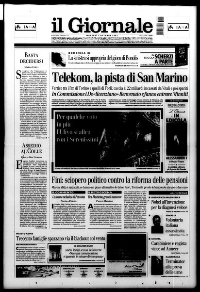 Il giornale : quotidiano del mattino